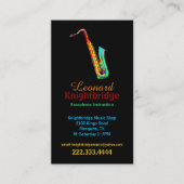 Farbige Saxophone-Visitenkarte Visitenkarte (Vorderseite)