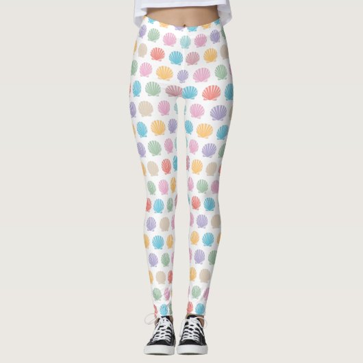 Farbige Scallop Clam Seashell Leggings (Vorderseite)