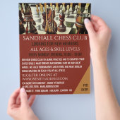 Farbige Schachbrett, Schachklubwerbung Flyer (Hand)