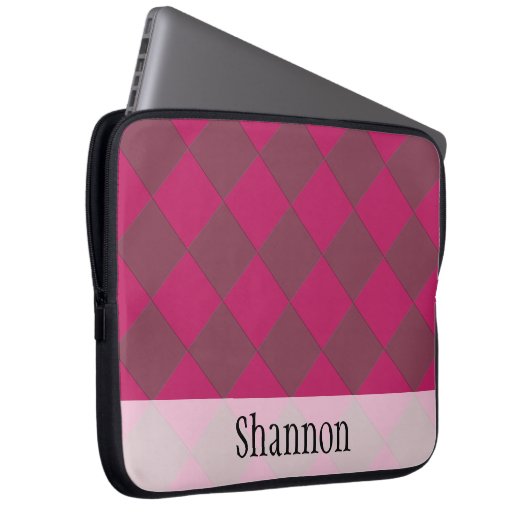 Farbige Schachbretter - Himbeere Laptopschutzhülle (Vorne Rechts)