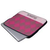 Farbige Schachbretter - Himbeere Laptopschutzhülle (Vorne Knopf)