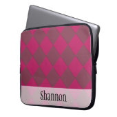 Farbige Schachbretter - Himbeere Laptopschutzhülle (Vorderseite Links)