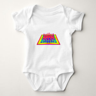 Farbige Schachbretter und Schachpartien Baby Strampler