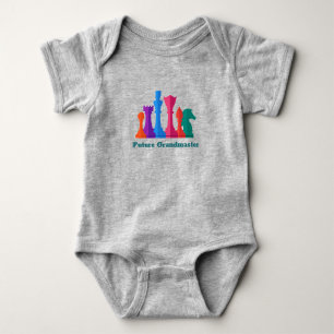 Farbige Schachfiguren Design Baby Bodysuit Strampler