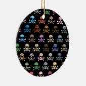 Farbige Schädel- und Kreuzknochen Keramikornament (Rechts)