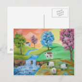 FARBIGE SCHAFENKÜHE POSTKARTE (Vorne/Hinten)