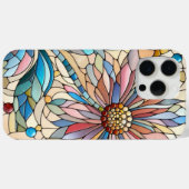 Farbige, schicke Glasmalerei-Blumen-Kunstmuster Case-Mate iPhone Hülle (Rückseite (Horizontal))