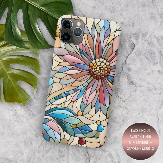 Farbige, schicke Glasmalerei-Blumen-Kunstmuster Case-Mate iPhone Hülle