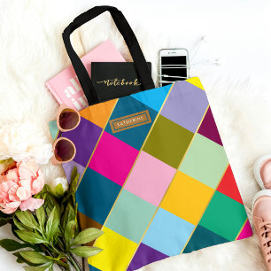 Farbige Schicke Trendige Stylische mit Goldrand Tasche