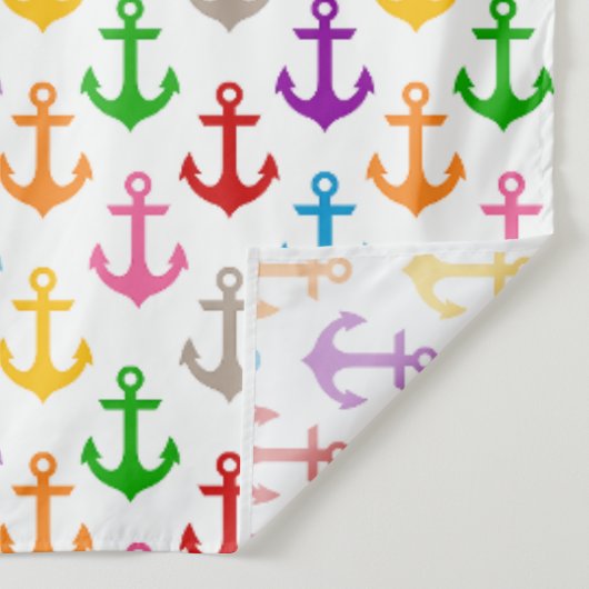 Farbige Schiff-Anker-Design Weiß Wandteppich (Detail)