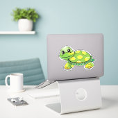 Farbige Schildkrötenkleber Aufkleber (Laptop auf Schreibtisch)