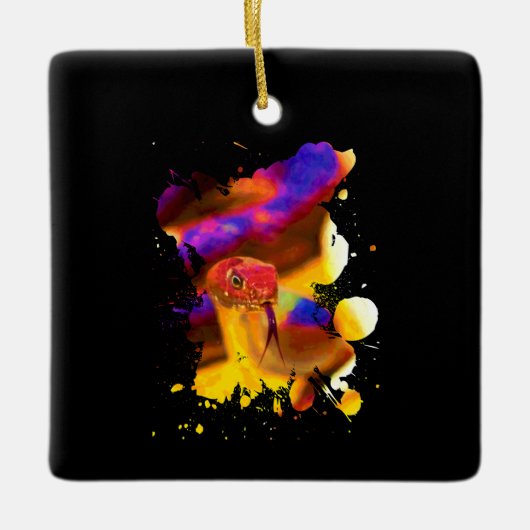 Farbige Schlange Keramikornament (Vorderseite)