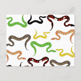 Farbige Schlangen Python Reptile Muster Feiertagspostkarte