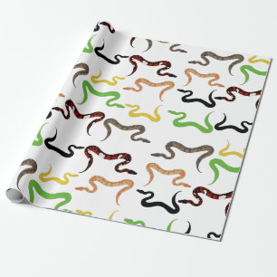 Farbige Schlangen Python Reptile Muster Geschenkpapier
