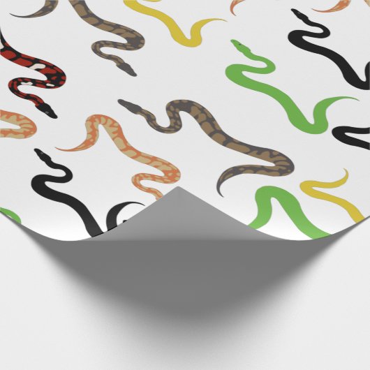 Farbige Schlangen Python Reptile Muster Geschenkpapier (Ecke)