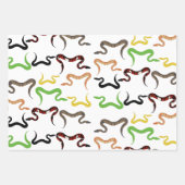 Farbige Schlangen Python Reptile Muster Geschenkpapier Set (Vorderseite 3)