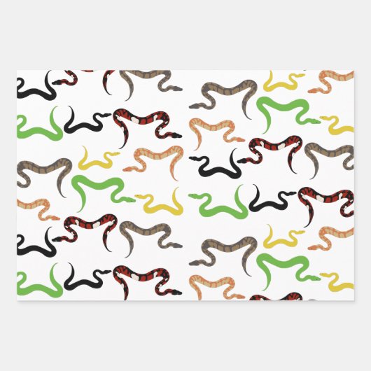 Farbige Schlangen Python Reptile Muster Geschenkpapier Set (Vorderseite 3)