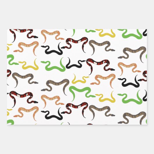 Farbige Schlangen Python Reptile Muster Geschenkpapier Set (Vorderseite 2)