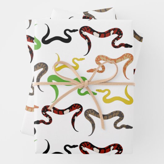 Farbige Schlangen Python Reptile Muster Geschenkpapier Set (Beispiel)