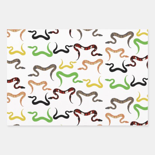 Farbige Schlangen Python Reptile Muster Geschenkpapier Set (Vorderseite)