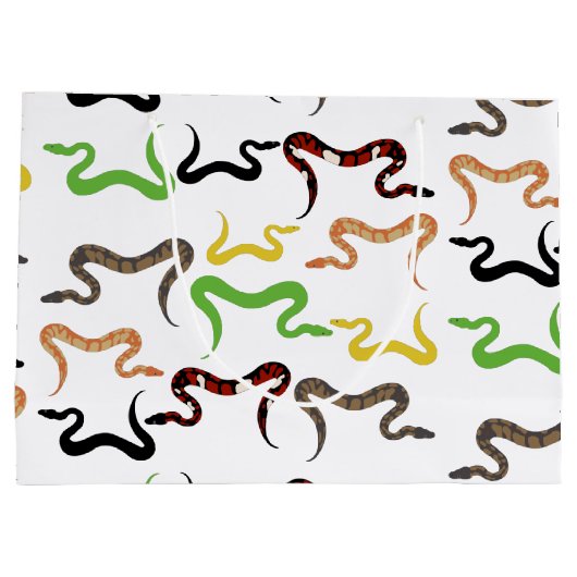 Farbige Schlangen Python Reptile Muster Große Geschenktüte (Rückseite)