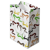 Farbige Schlangen Python Reptile Muster Mittlere Geschenktüte (Rückseite Schrägansicht)