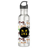 Farbige Schlangen Python Reptile Muster Monogram Edelstahlflasche (Vorderseite)
