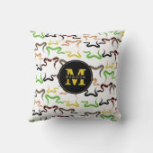 Farbige Schlangen Python Reptile Muster Monogram Kissen (Rückseite)