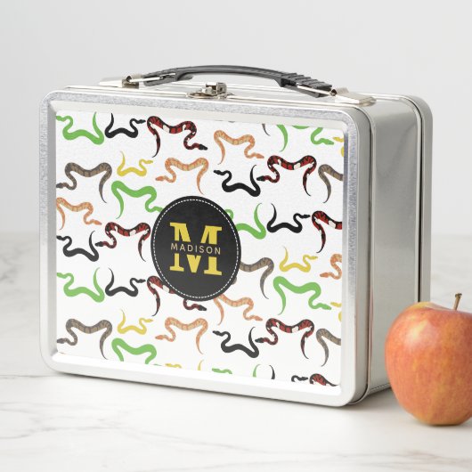 Farbige Schlangen Python Reptile Muster Monogram Metall Brotdose (Beispiel)