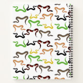 Farbige Schlangen Python Reptile Muster Monogram Notizblock (Rückseite)