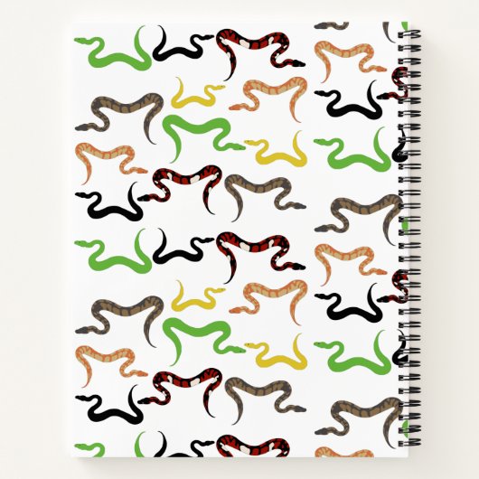 Farbige Schlangen Python Reptile Muster Monogram Notizblock (Rückseite)