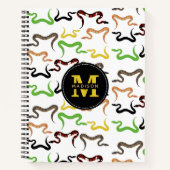 Farbige Schlangen Python Reptile Muster Monogram Notizblock (Vorderseite)