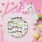 Farbige Schlangen Python Reptile Muster Pappteller (Party)