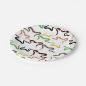 Farbige Schlangen Python Reptile Muster Pappteller (Schrägansicht)