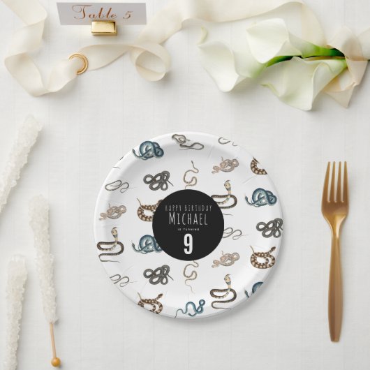 Farbige Schlangen Reptile Animal Birthday Party Pappteller (Hochzeit)