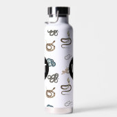 Farbige Schlangen Reptile Tiermuster Monogramm Trinkflasche (Rechts)