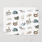 Farbige Schlangen Reptilienmuster Feiertagspostkarte (Vorne/Hinten)