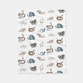 Farbige Schlangen Reptilienmuster Fleecedecke