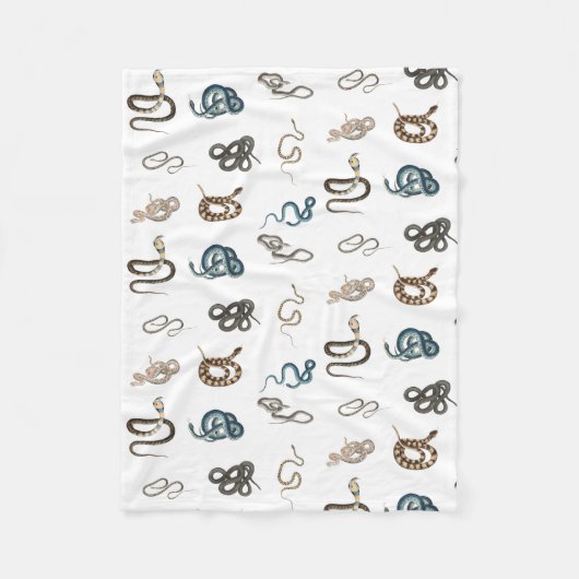 Farbige Schlangen Reptilienmuster Fleecedecke (Vorderseite)
