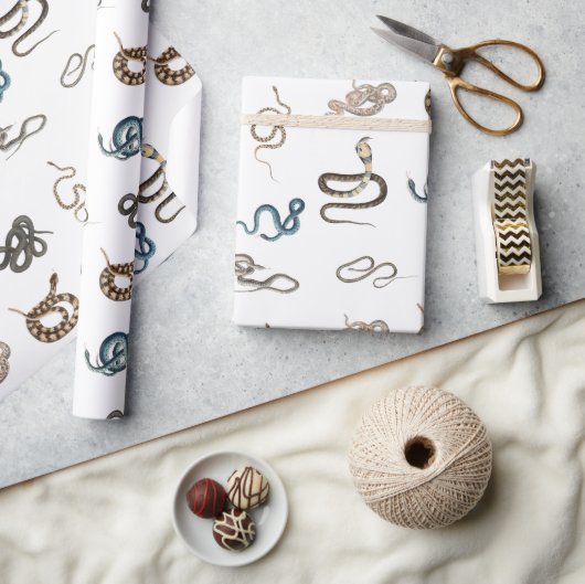 Farbige Schlangen Reptilienmuster Geschenkpapier (Kunsthandwerk)