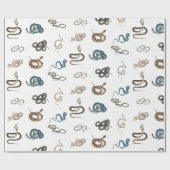 Farbige Schlangen Reptilienmuster Geschenkpapier (Flach)