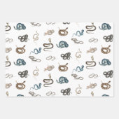 Farbige Schlangen Reptilienmuster Geschenkpapier Set (Vorderseite 3)