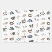 Farbige Schlangen Reptilienmuster Geschenkpapier Set (Vorderseite)