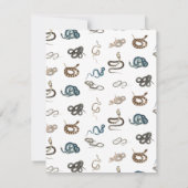 Farbige Schlangen Reptilienmuster Mitteilungskarte (Rückseite)