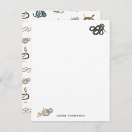 Farbige Schlangen Reptilienmuster Mitteilungskarte