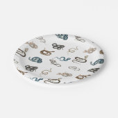 Farbige Schlangen Reptilienmuster Pappteller (Schrägansicht)