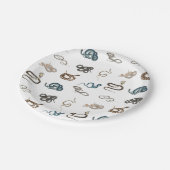 Farbige Schlangen Reptilienmuster Pappteller (Schrägansicht)