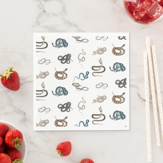 Farbige Schlangen Reptilienmuster Serviette (Beispiel)