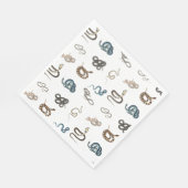 Farbige Schlangen Reptilienmuster Serviette (Ecke)