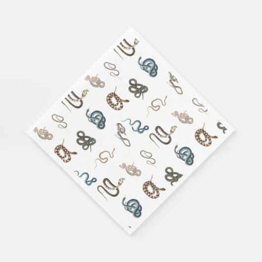 Farbige Schlangen Reptilienmuster Serviette (Ecke)